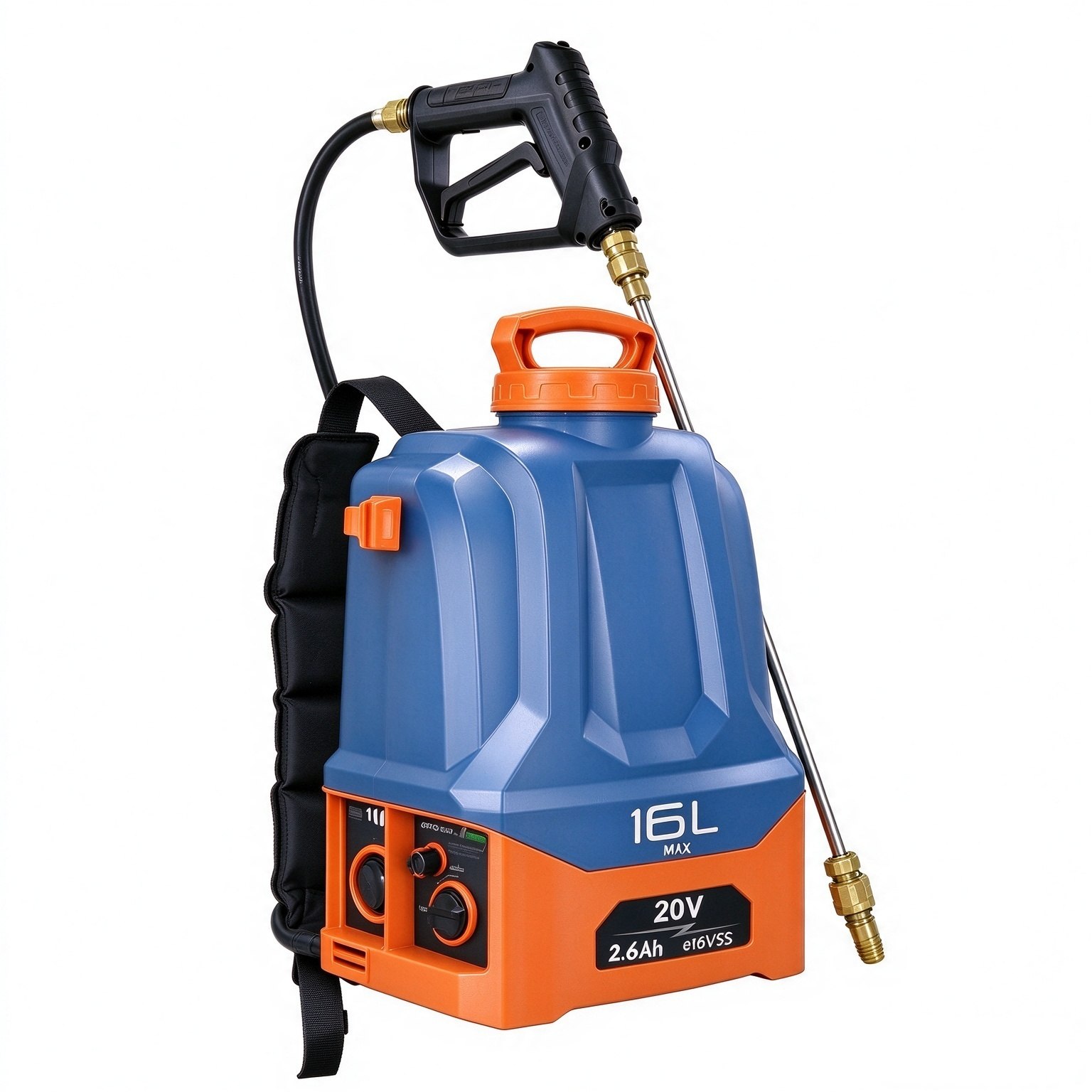 Pulverizador de mochila de 16 litros con limpieza automática y velocidad variable