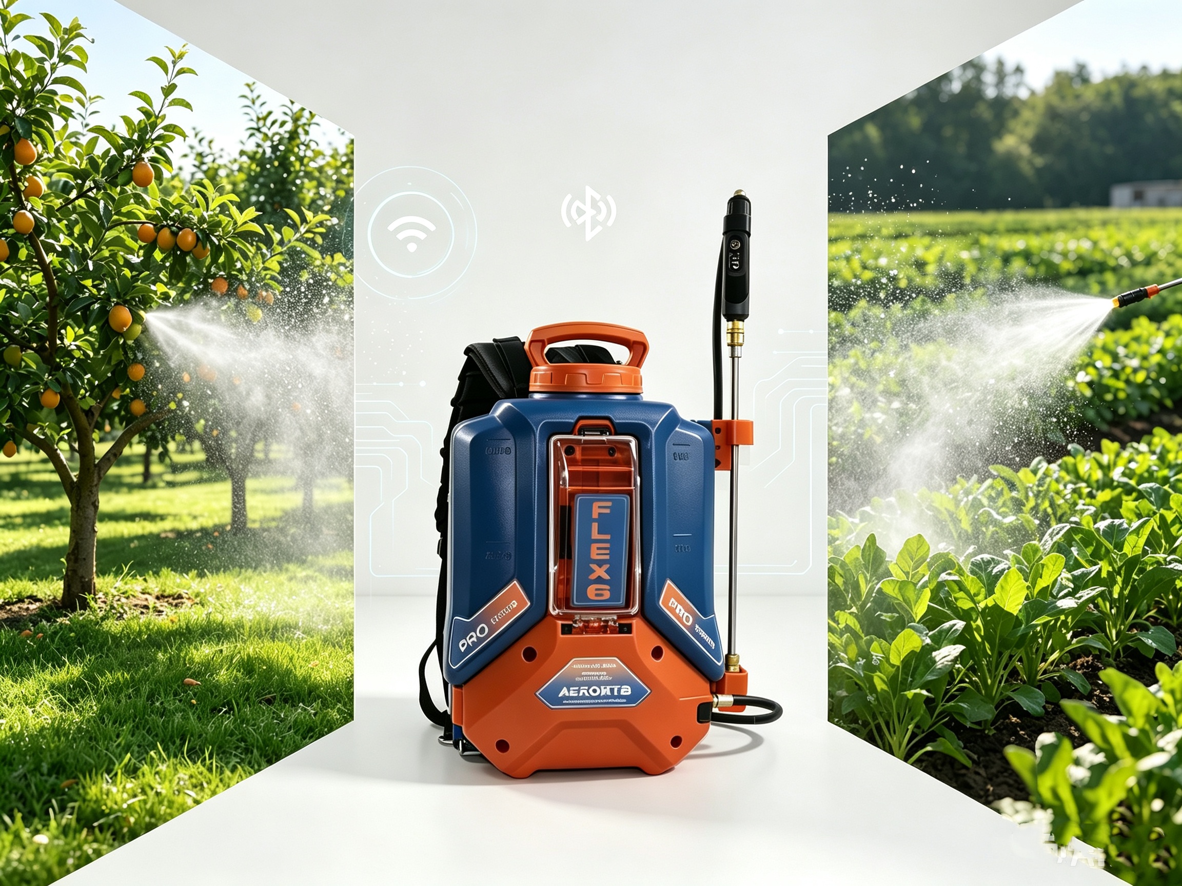Pulverizador de mochila inteligente con Bluetooth y velocidad variable para el cuidado de huertos, césped y cultivos